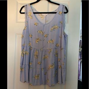 Gingham floral top XL